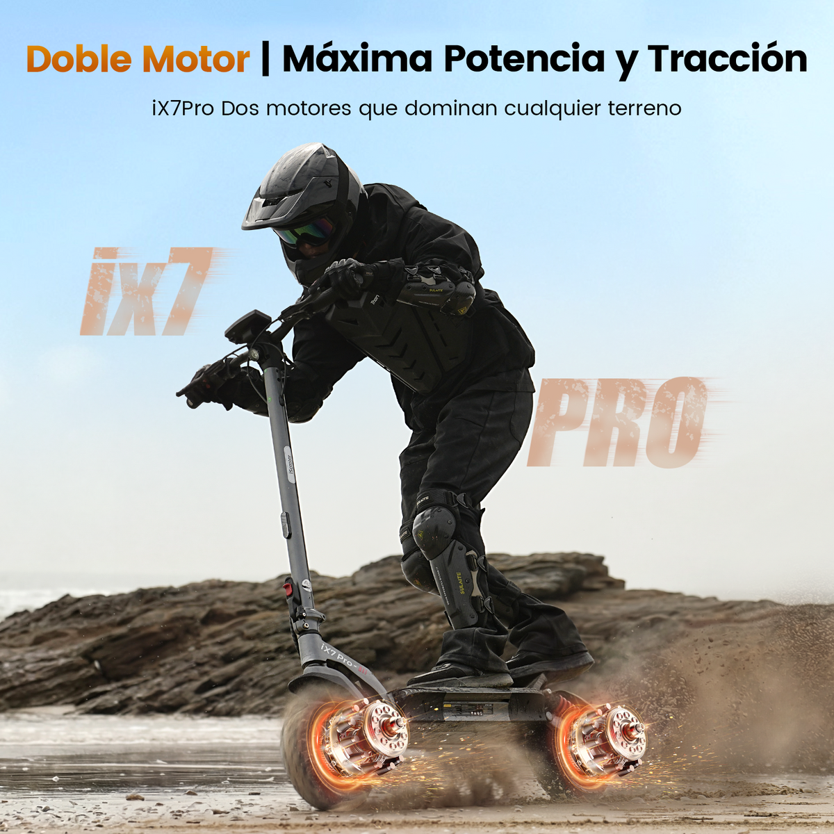 Trottinette électrique tout-terrain iScooter iX7Pro bridée 25 km/h – vue 3