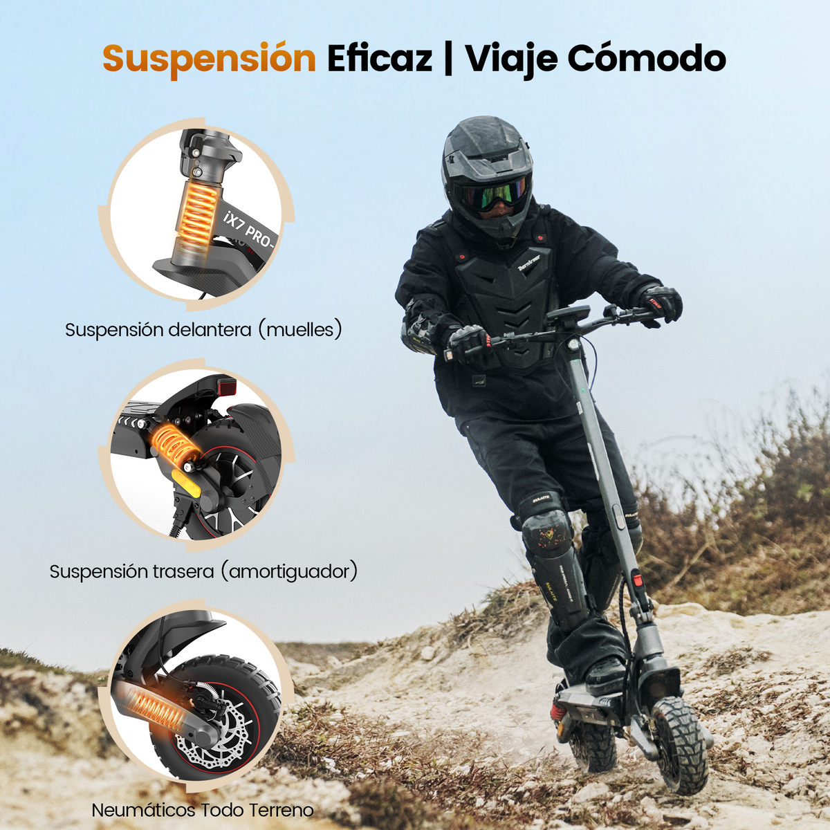 Trottinette électrique tout-terrain iScooter iX7Pro bridée 25 km/h – vue 4