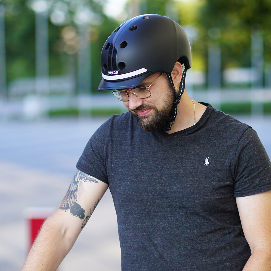 Melon E-Series - casque urbain à éclairage LED intégré – vue 2