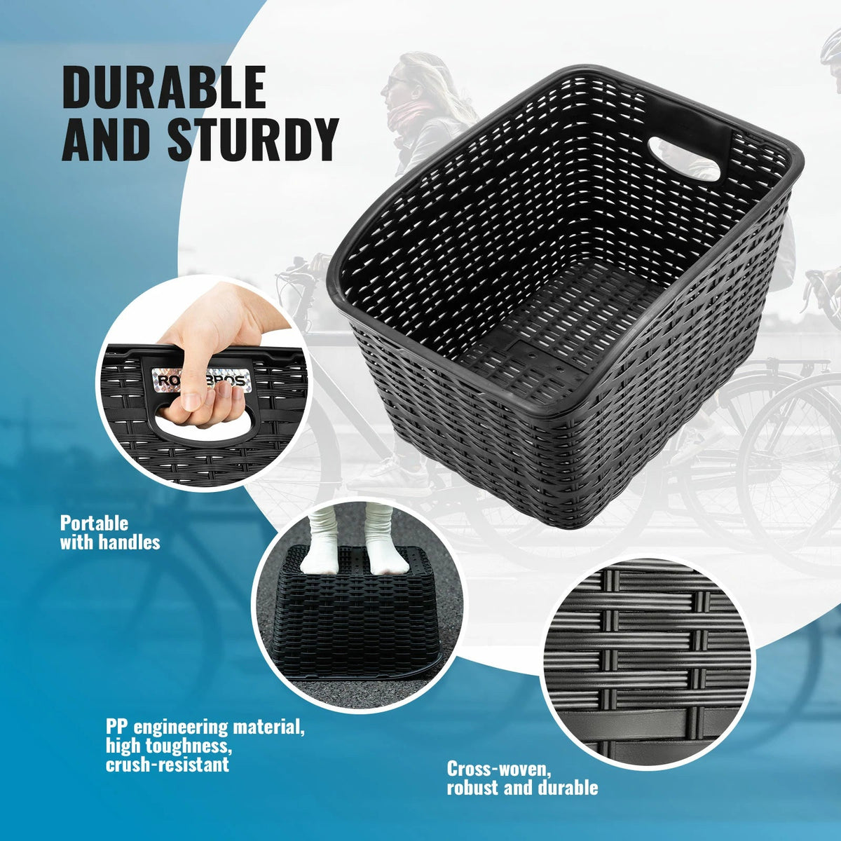 Panier arrière pour porte-bagages avec couvercle ROCKBROS – vue 4