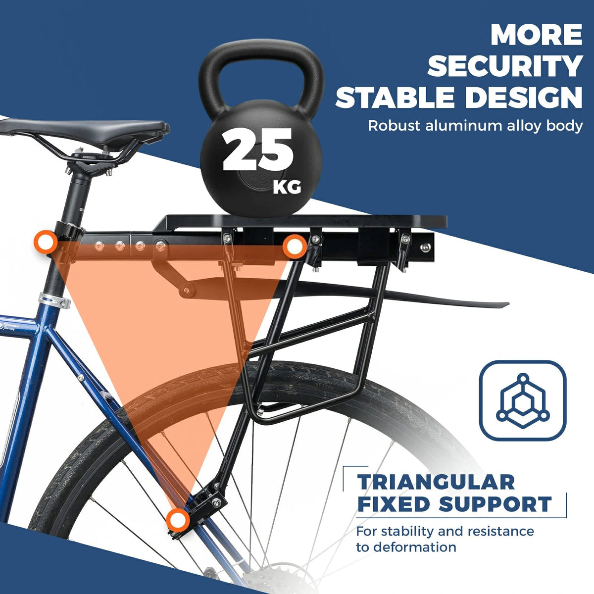 Porte-bagages arrière aluminium avec garde-boue ROCKBROS – vue 2