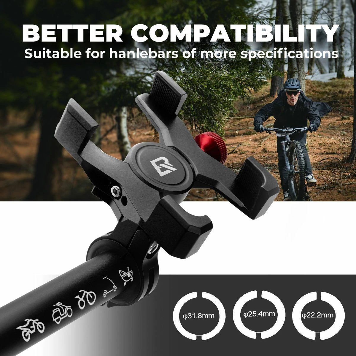 Support téléphone vélo et trottinette en aluminium ROCKBROS – vue 3