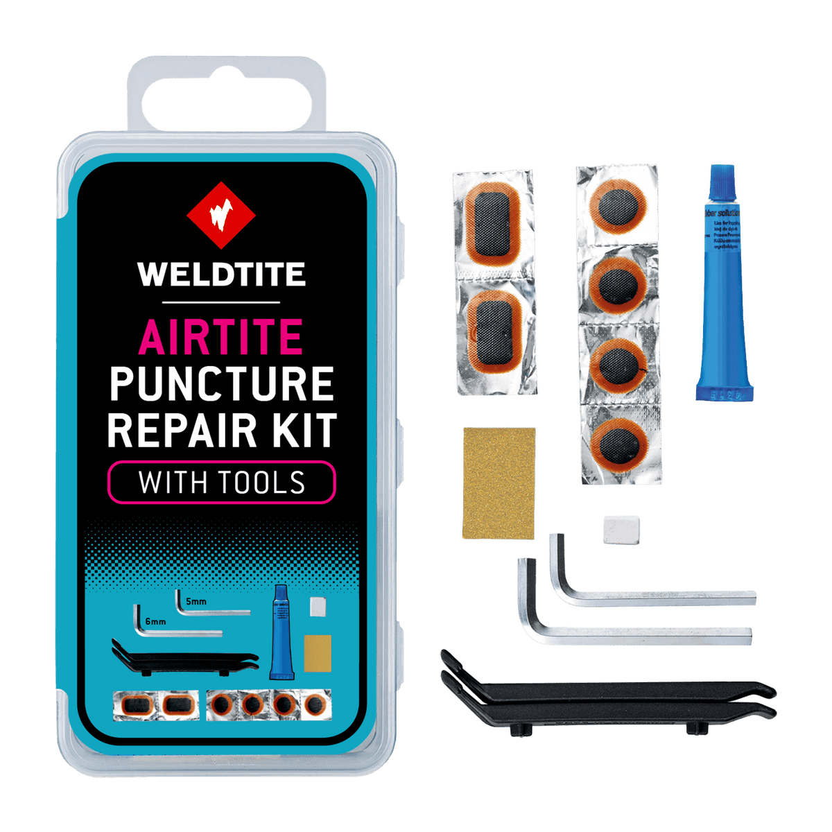 Kit de réparation crevaison Airtite avec outils Weldtite – vue 2