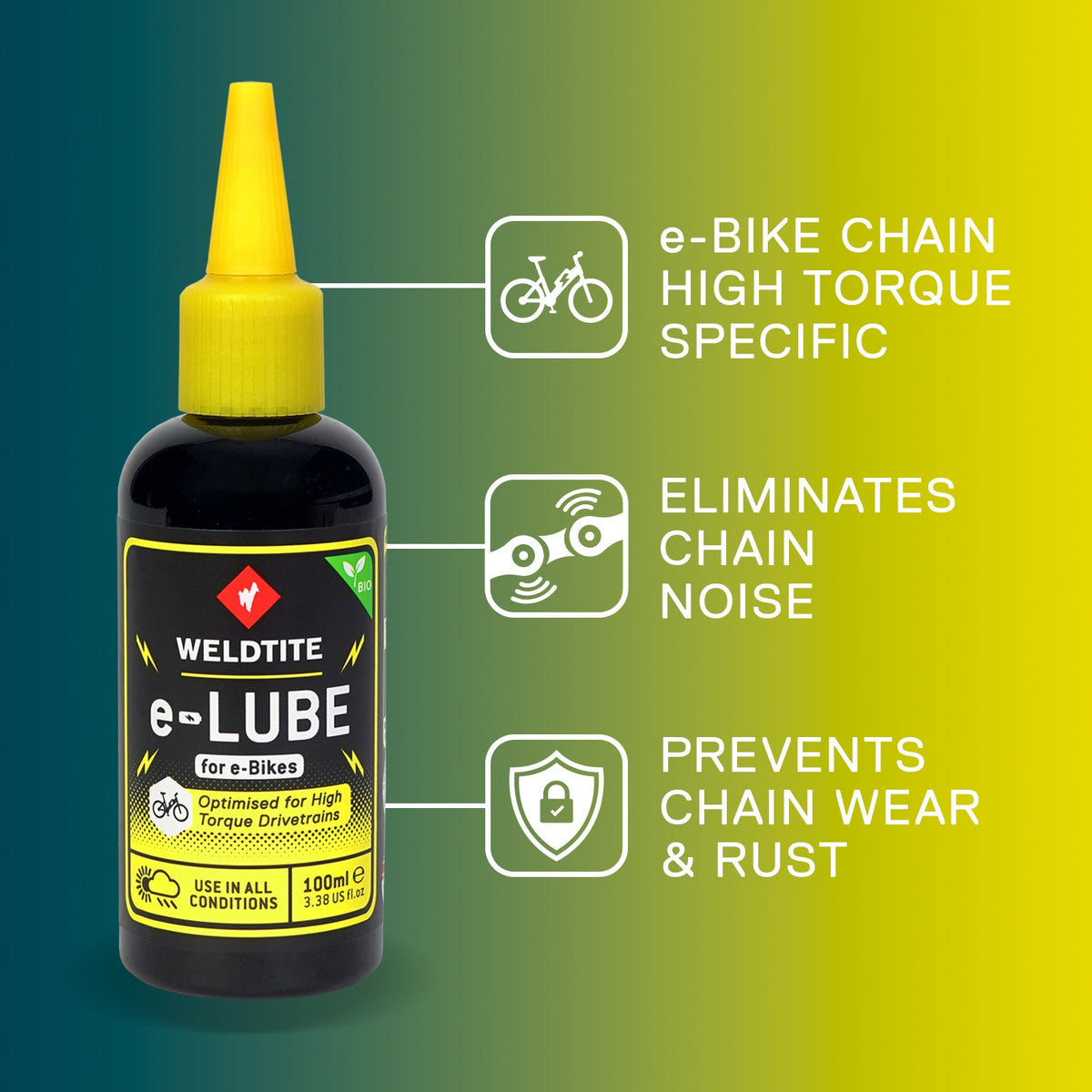 Lubrifiant chaîne vélo électrique e-Lube Weldtite 100 ml – vue 4