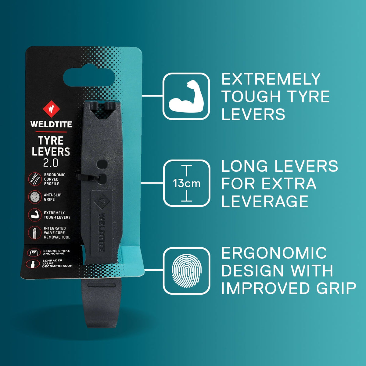 Démonte-pneus Weldtite Tyre Levers 2.0 (lot de 2) – vue 4